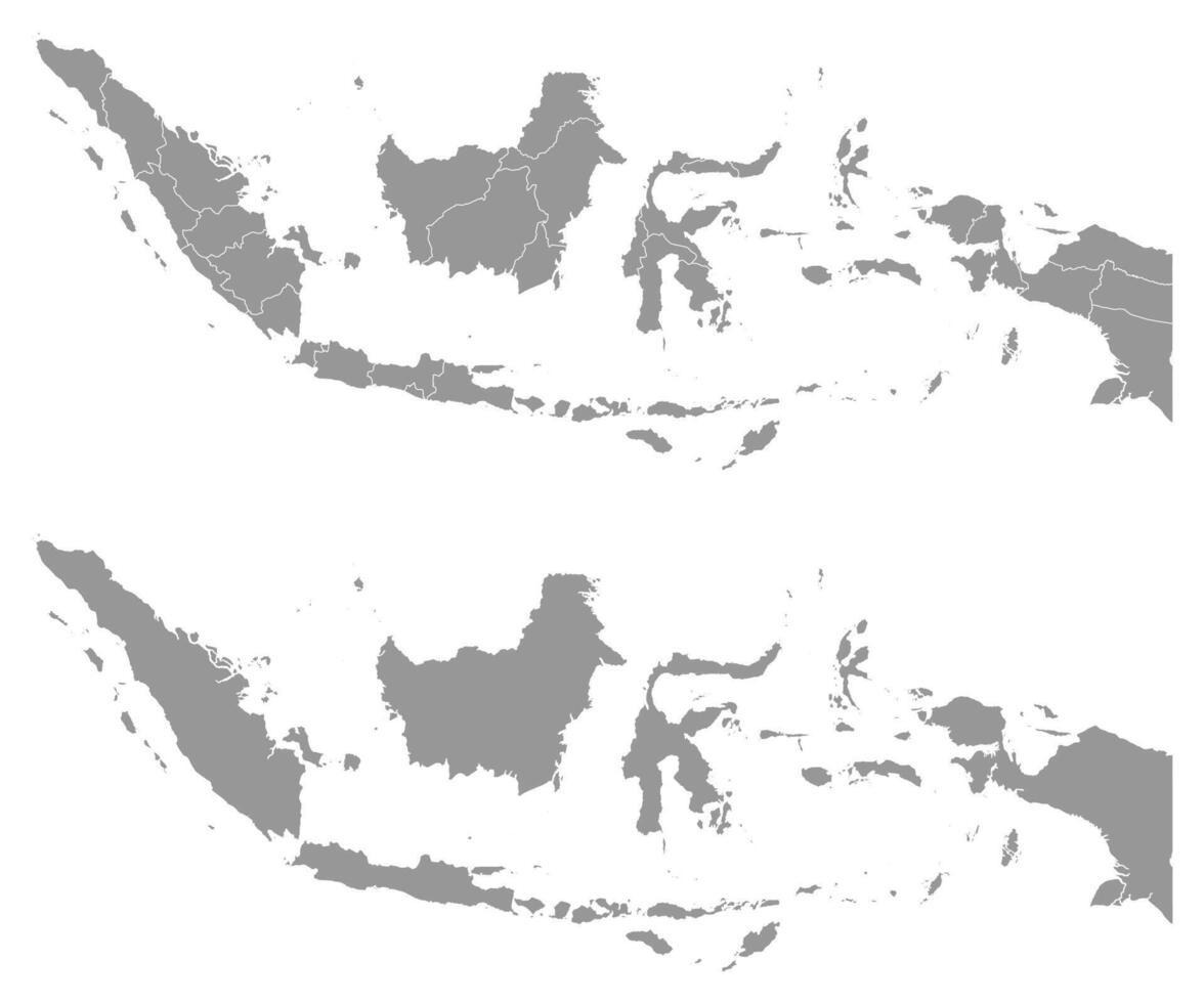 Indonesia map with administrative divisions. Vector illustration.