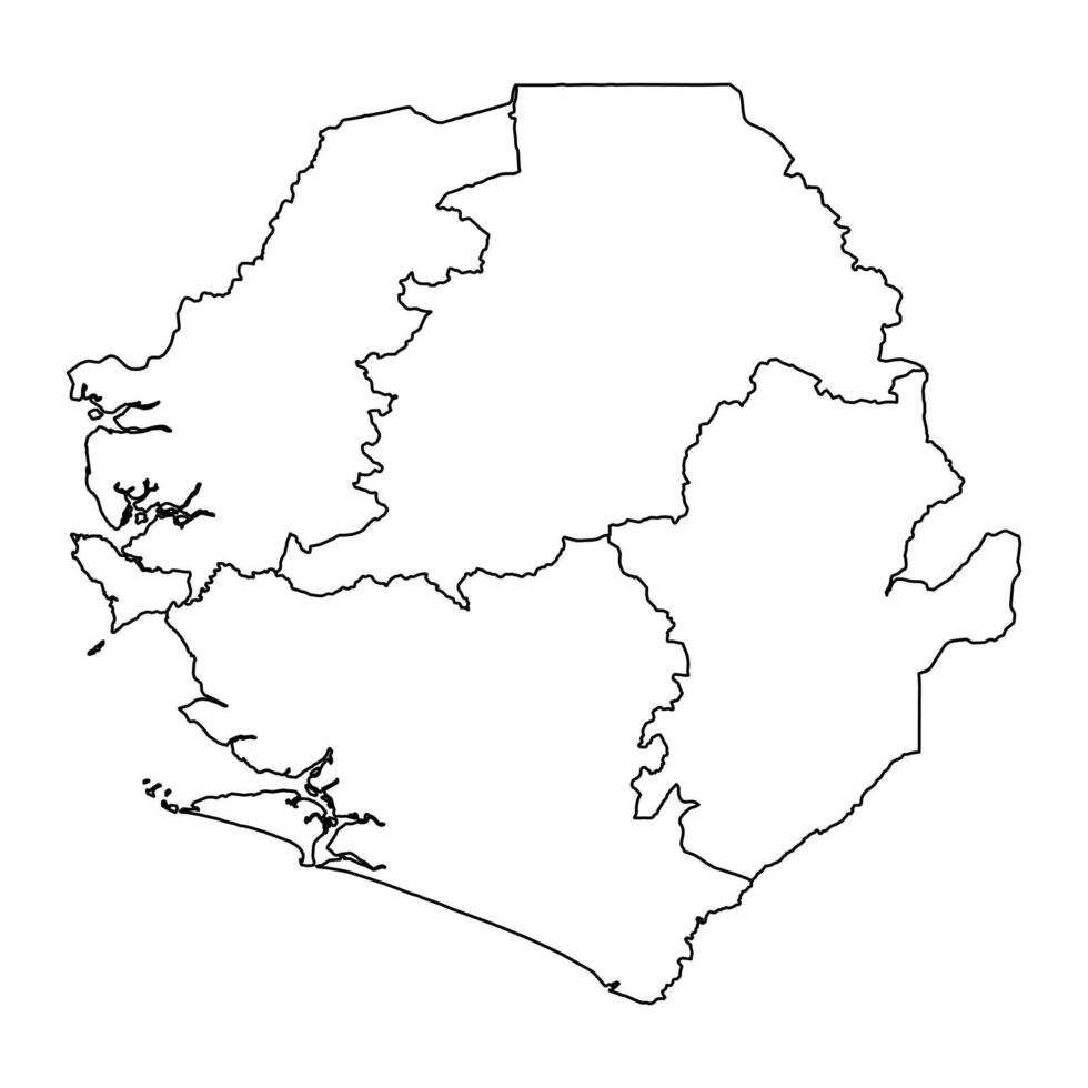 Sierra Leone map with provinces, administrative divisions. Vector illustration.