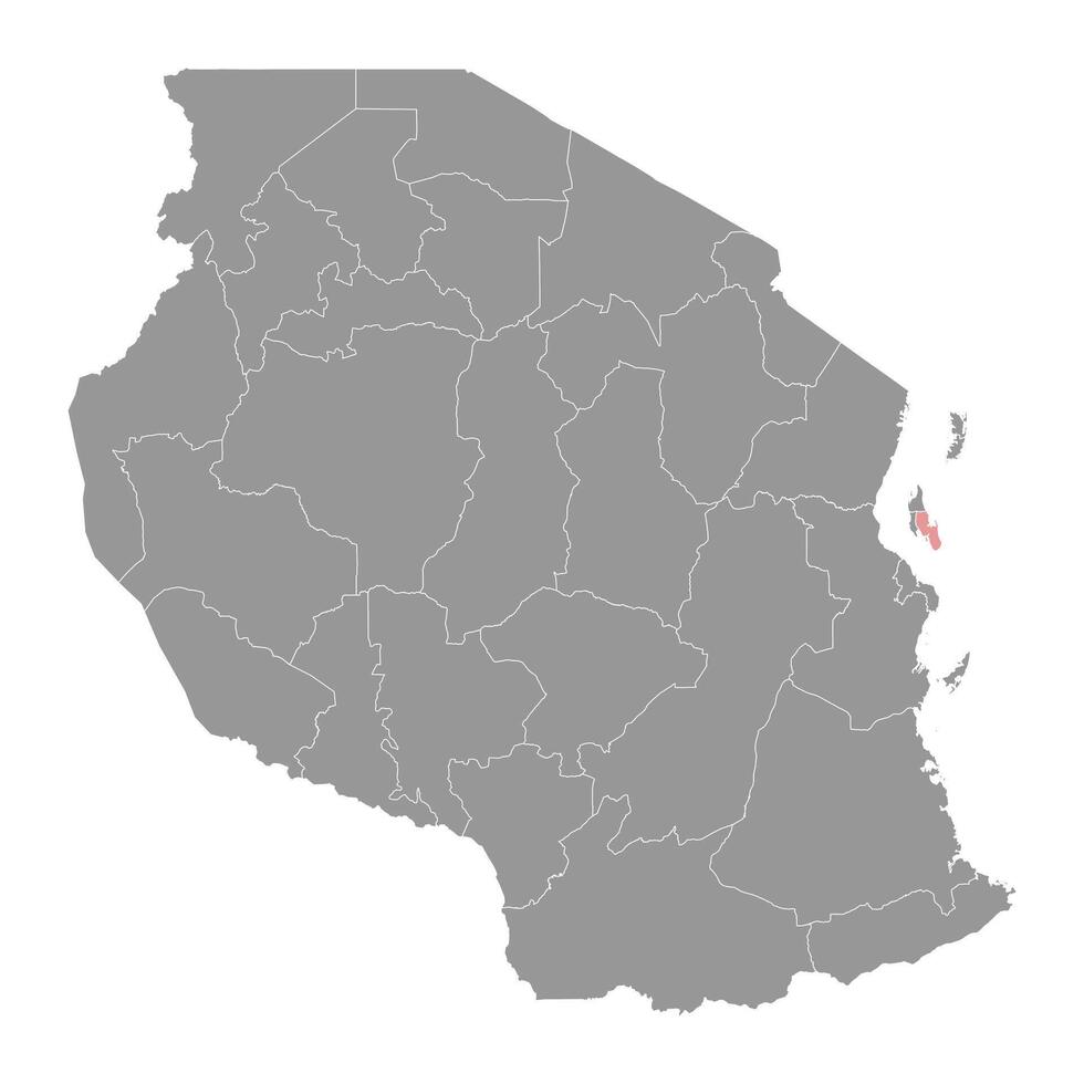unguja sur región mapa, administrativo división de Tanzania. vector ilustración.