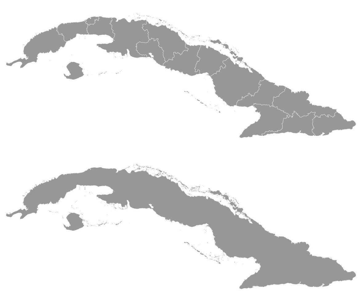 Cuba map with administrative divisions. Vector illustration.