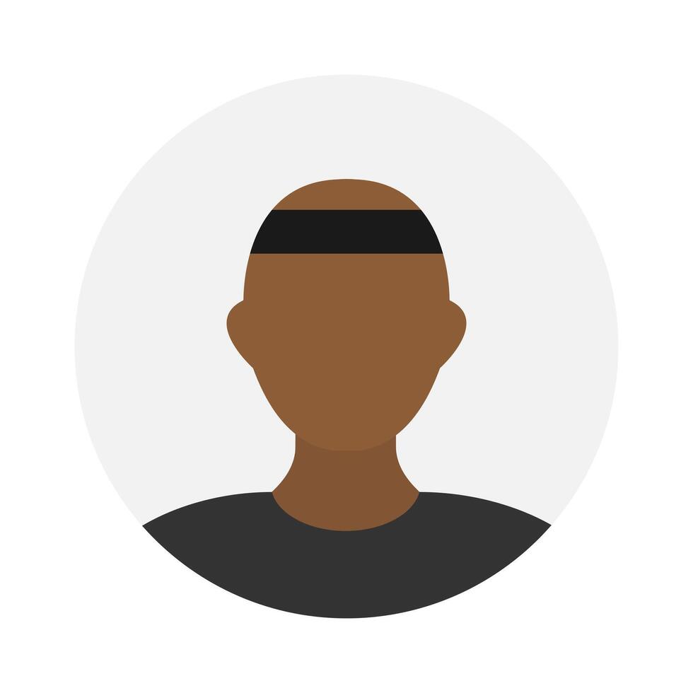 Empty face icon avatar with black bandage. Vector illustration.