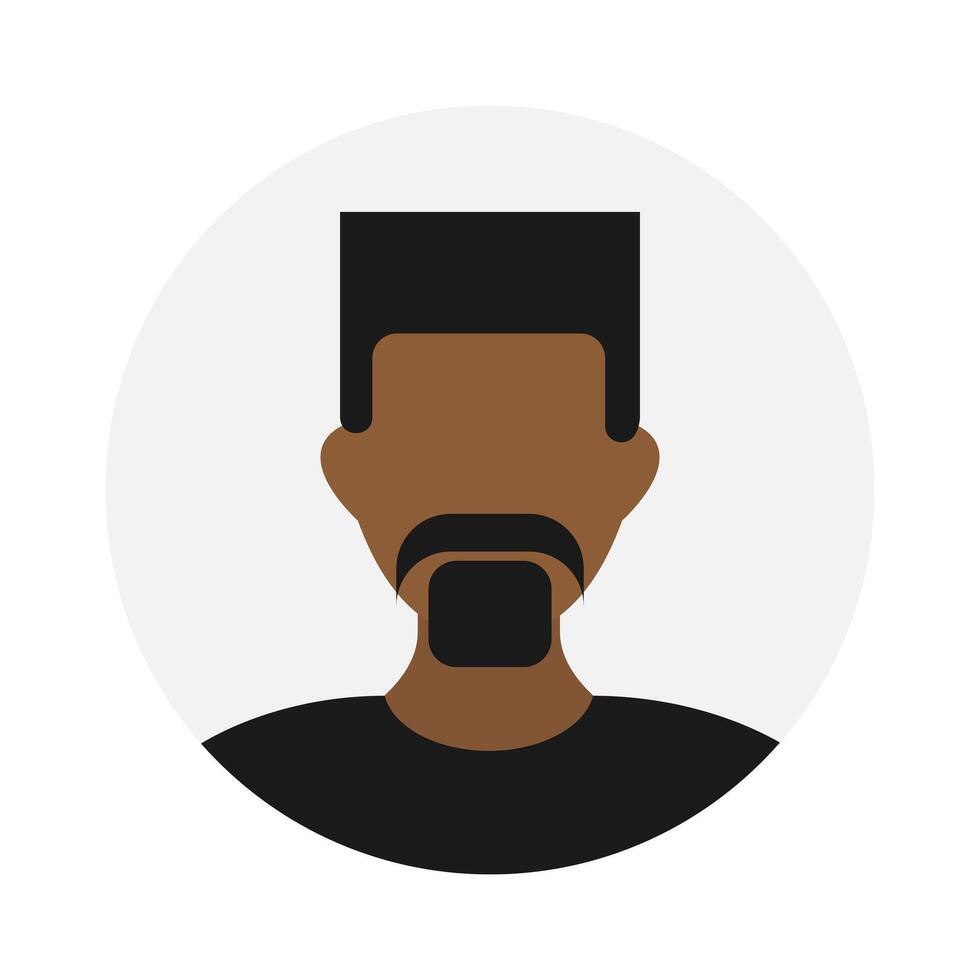Empty face icon avatar with beard and hair. Vector illustration.