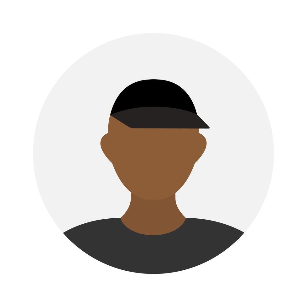 vacío cara icono avatar con gorra. vector ilustración.