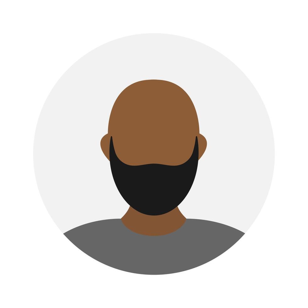 Empty face icon avatar with beard. Vector illustration.