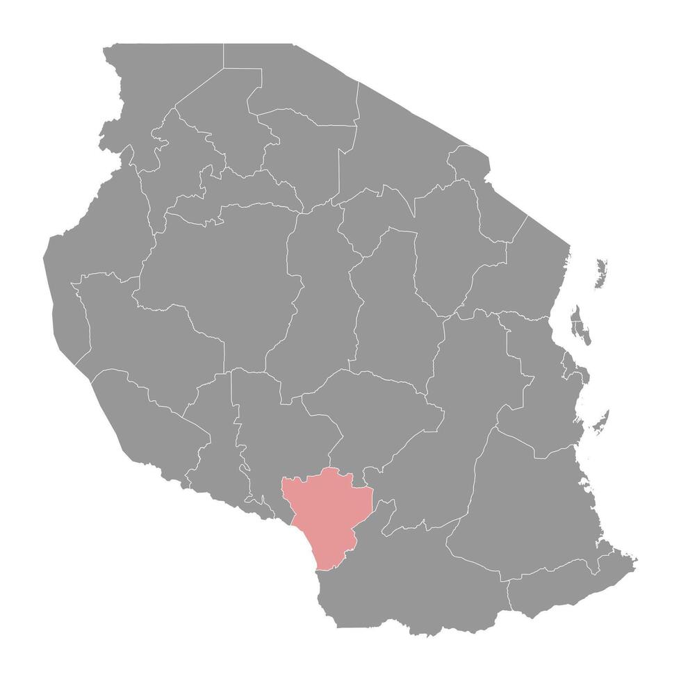 njombe región mapa, administrativo división de Tanzania. vector ilustración.