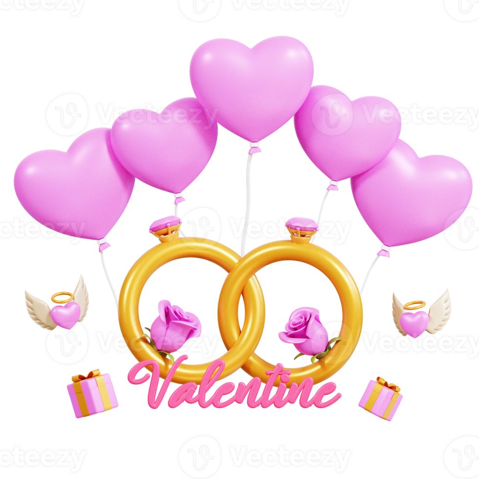 3D Illustration Valentine Day png