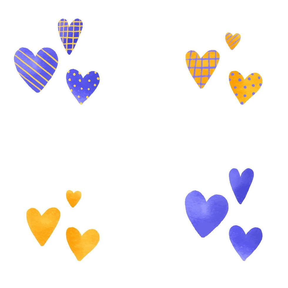 set oh heart compositions. Bright hearts vector