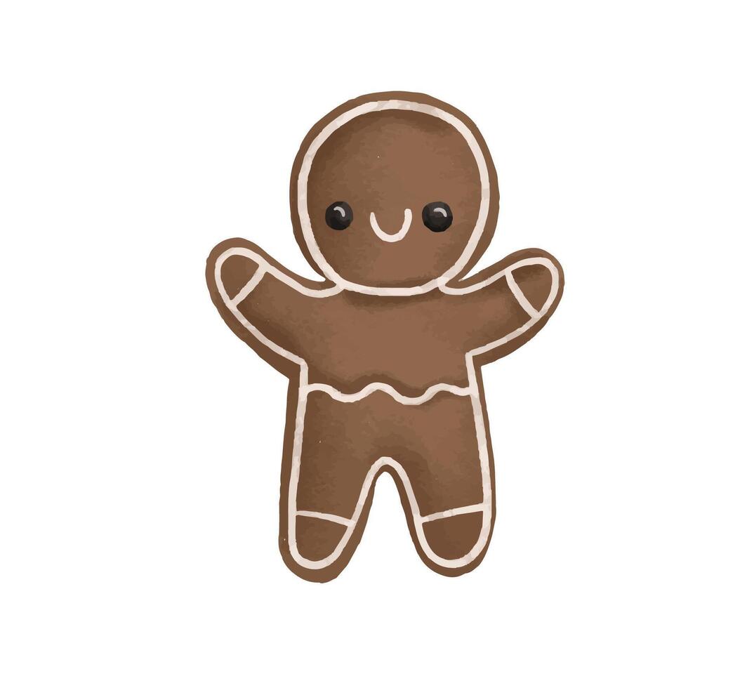 Set of gingerbread cookies. Hand drawn illustration on isolated vector