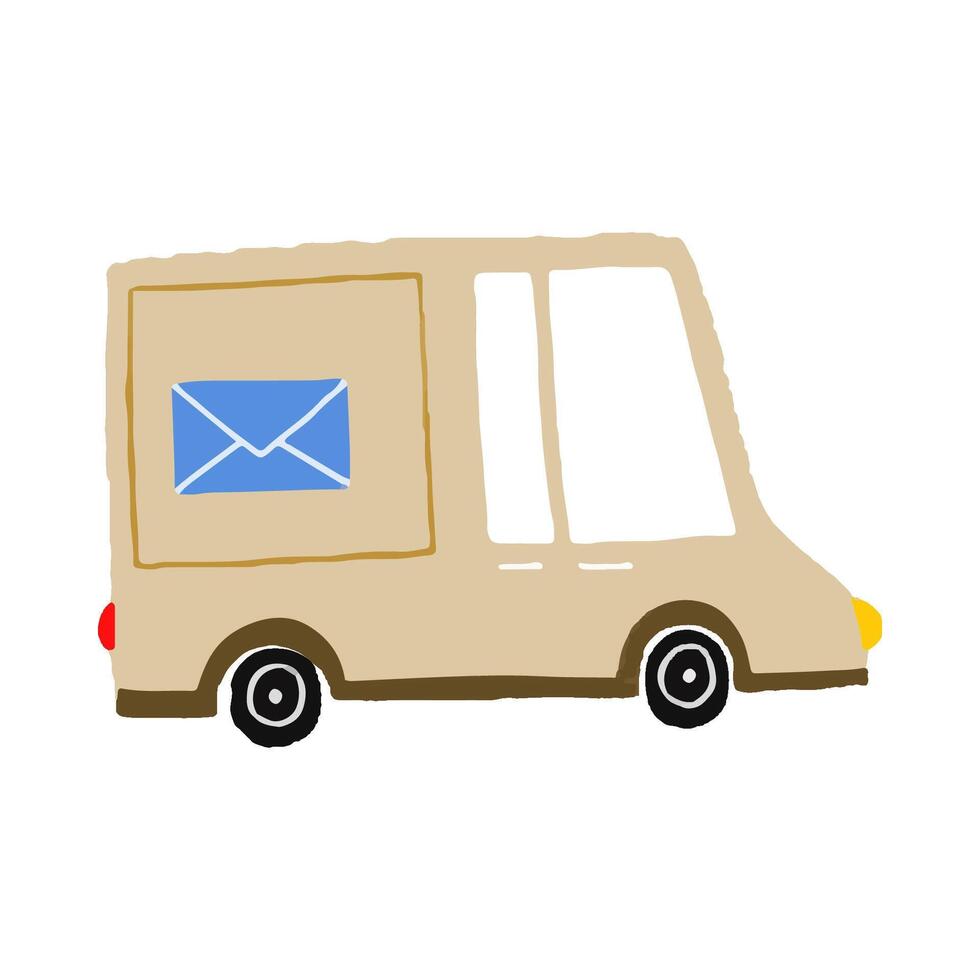Set of cute vehicles for kids design. Hand drawn cute illustrati vector