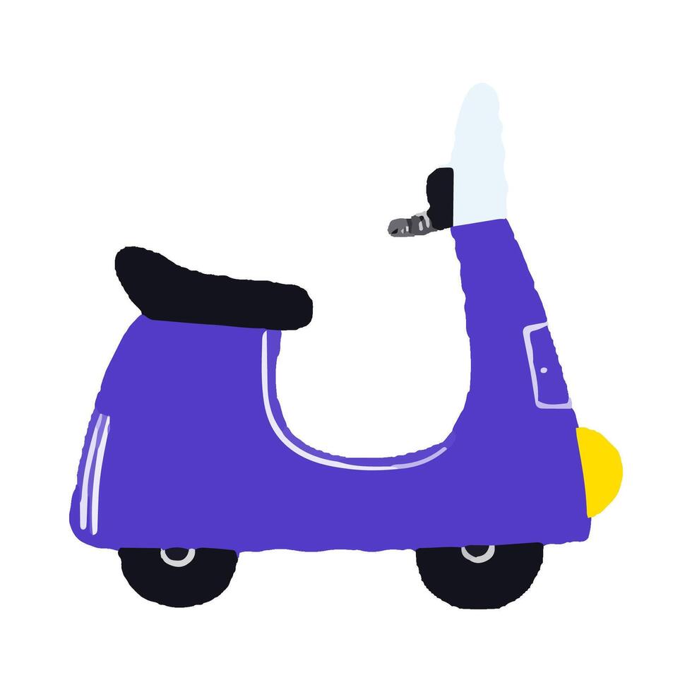 Set of cute vehicles for kids design. Hand drawn cute illustrati vector