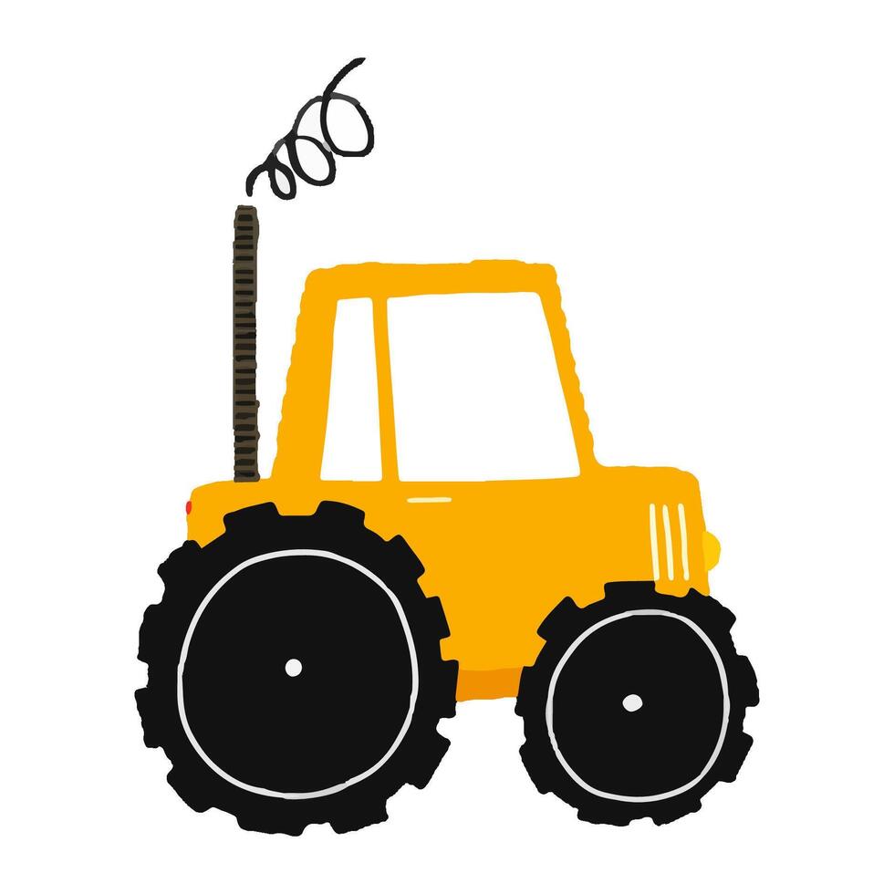 Set of cute vehicles for kids design. Hand drawn cute illustrati vector