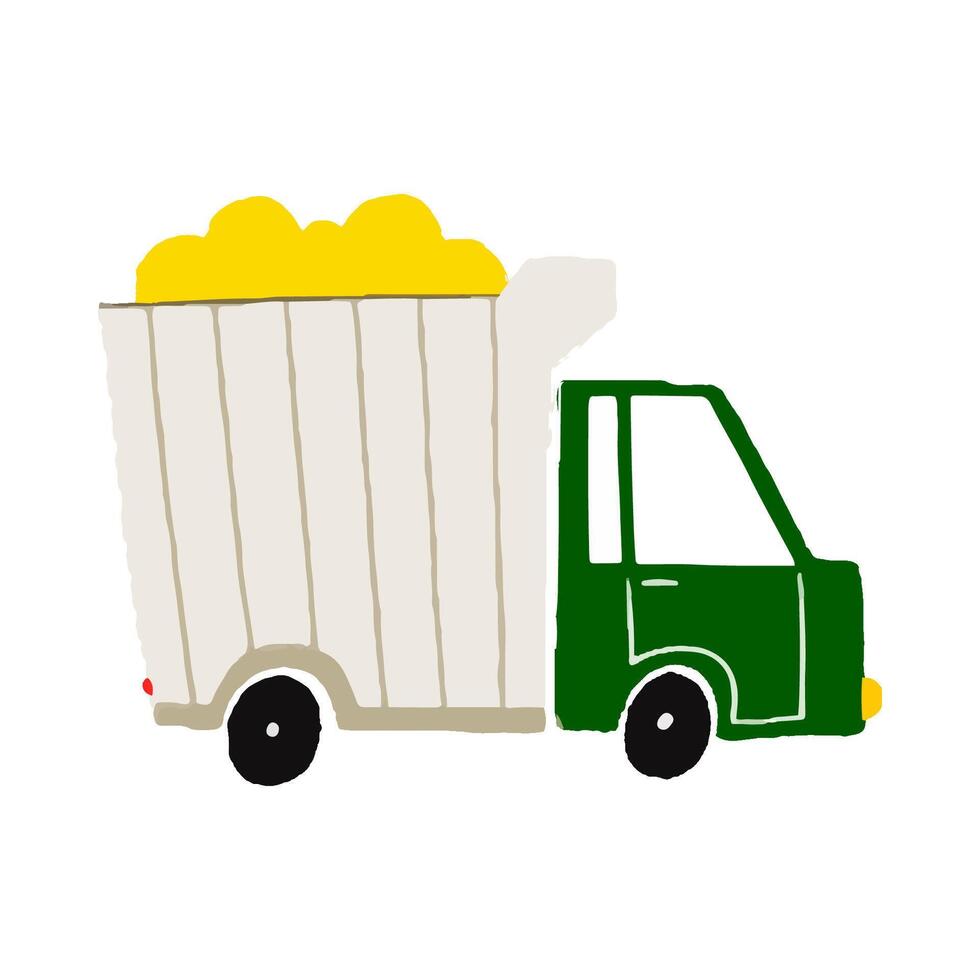 Set of cute vehicles for kids design. Hand drawn cute illustrati vector