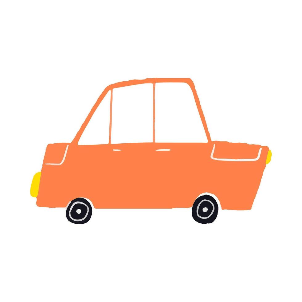 Set of cute vehicles for kids design. Hand drawn cute illustrati vector