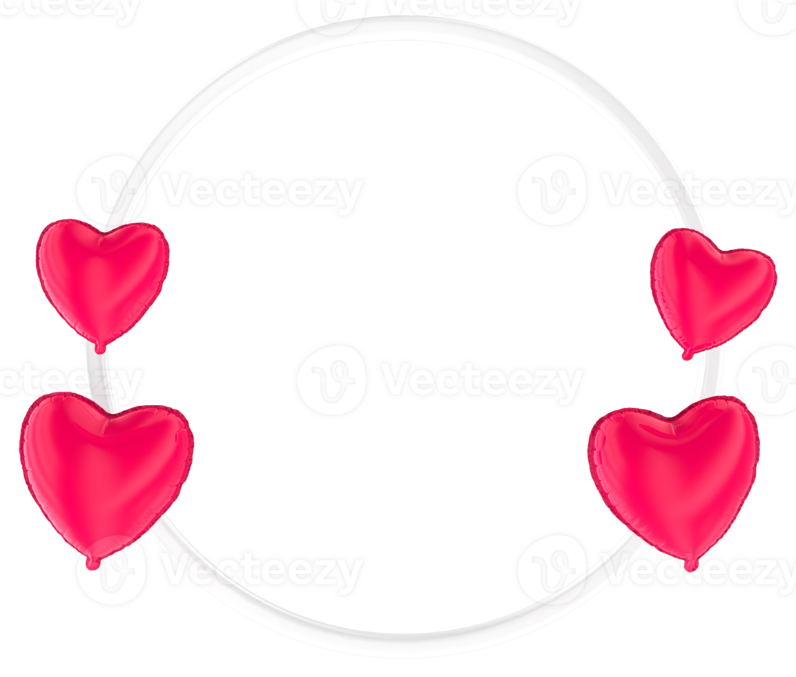 valentine's day frame with red hearts png