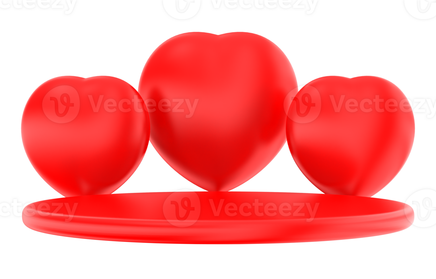 Podium Wth Heart 3D Render png