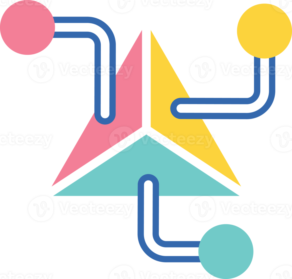 triangle infographic flat color icon png