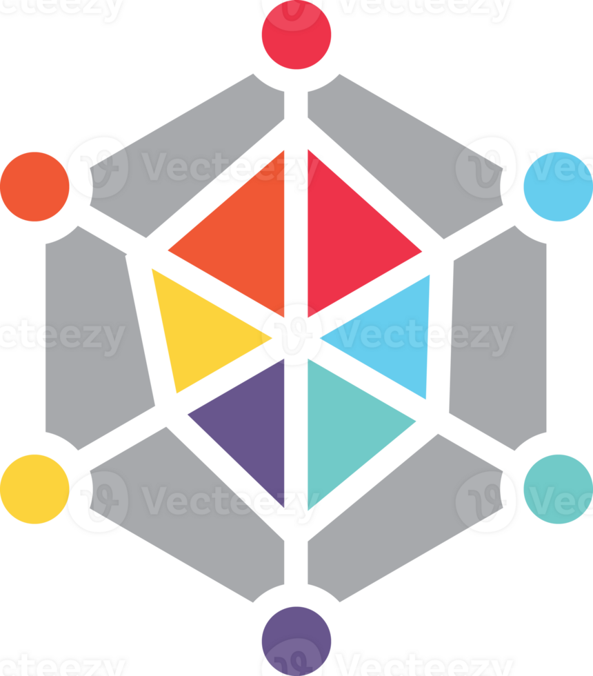 hexagonal infographic graph icon png