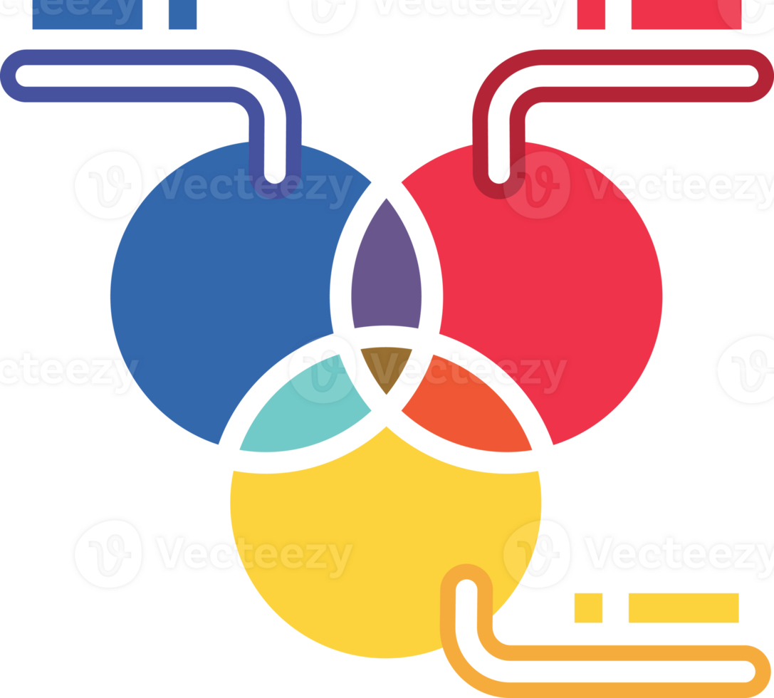 circle infographic flat color icon png