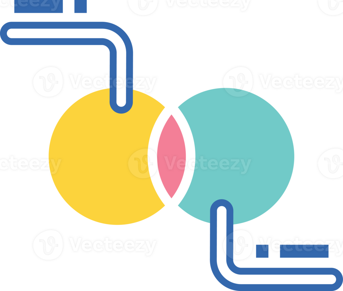 pie chart infographic jigsaw Flat flat color png