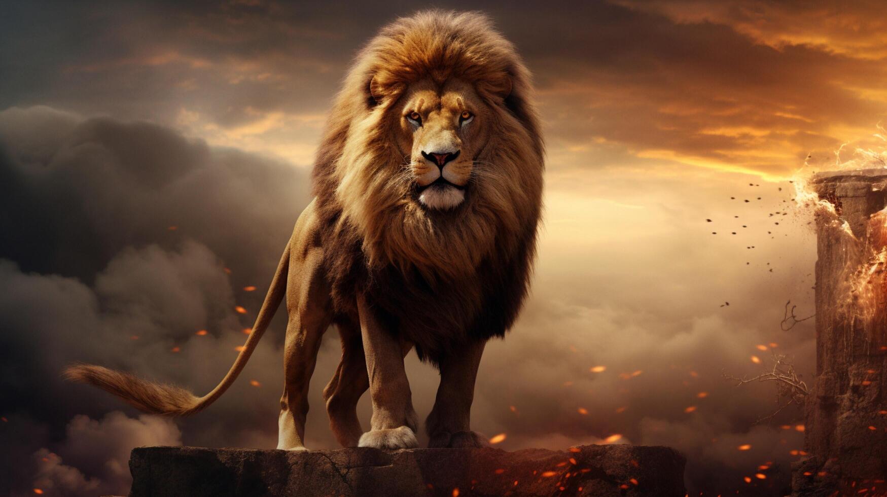 AI generated lion high quality image photo