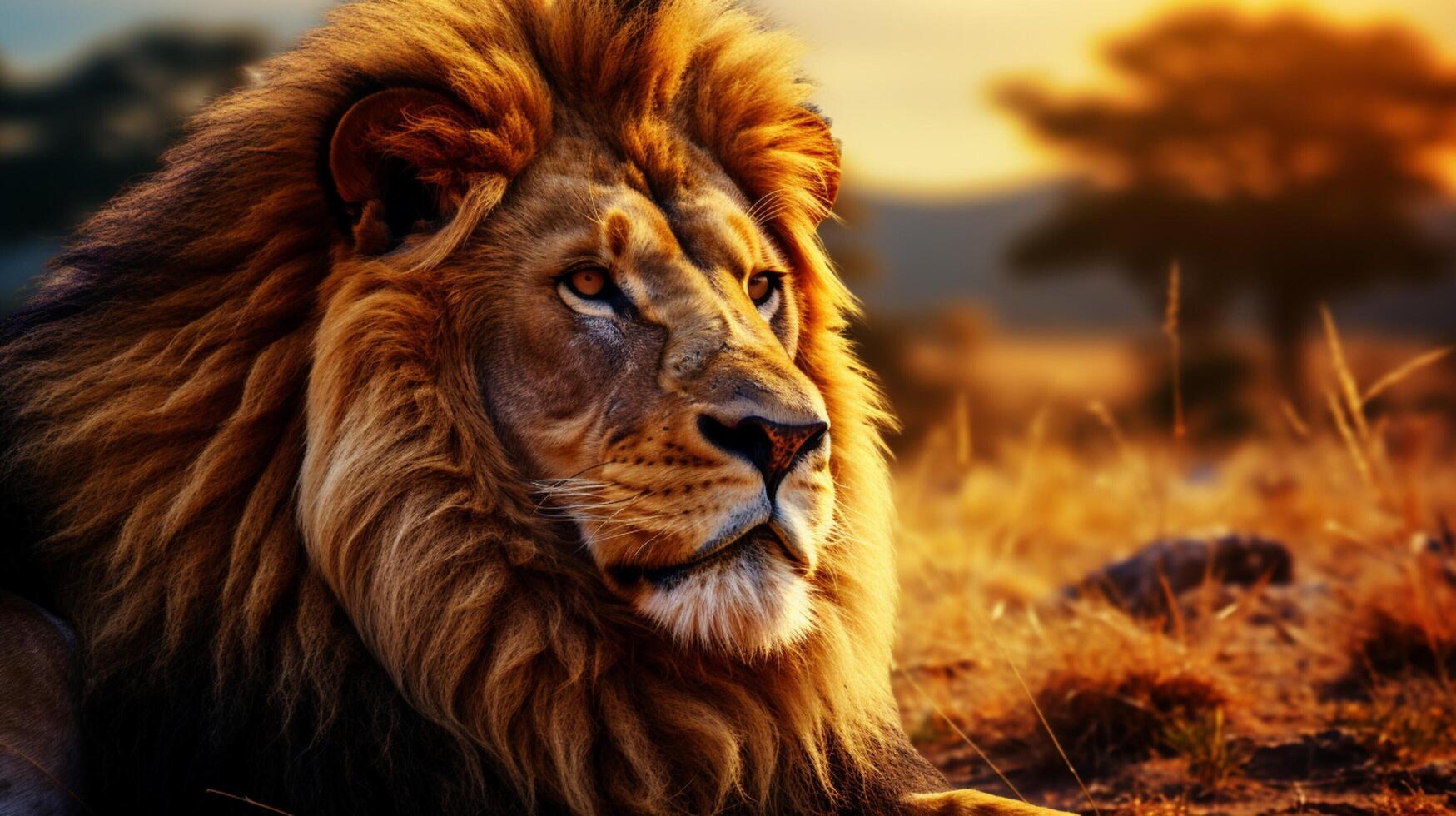 AI generated lion high quality image photo