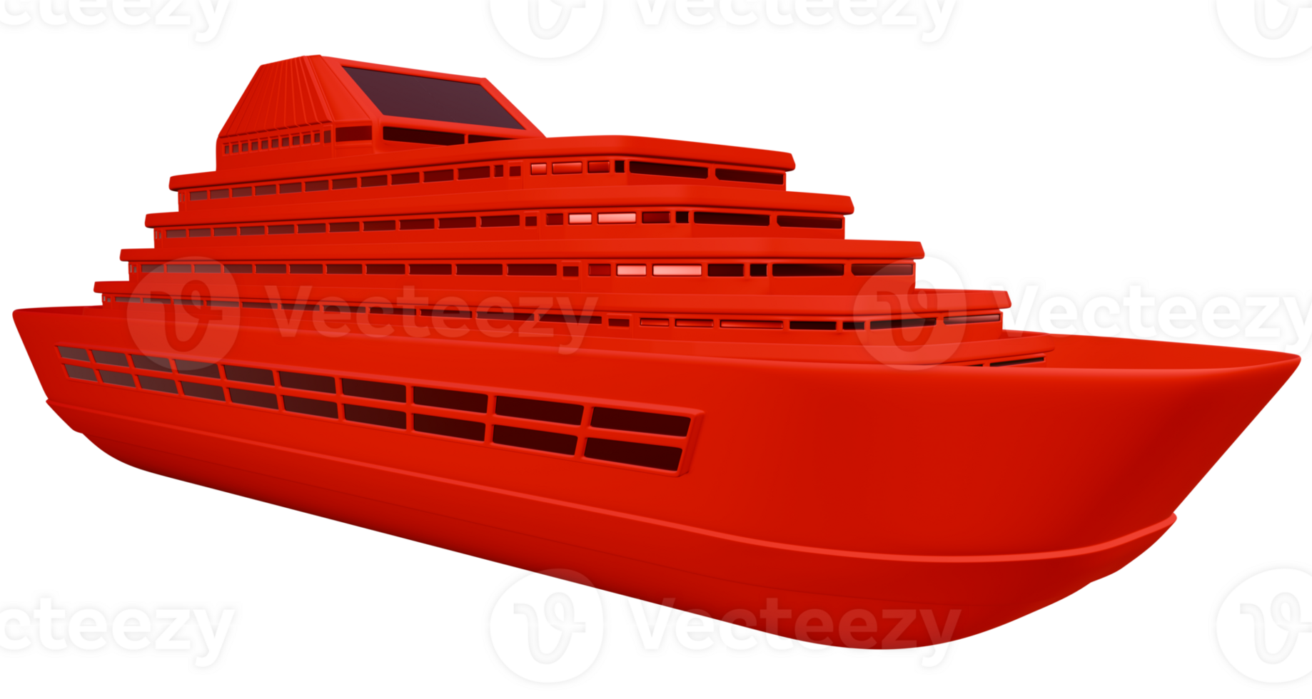 3D cruise ship red png