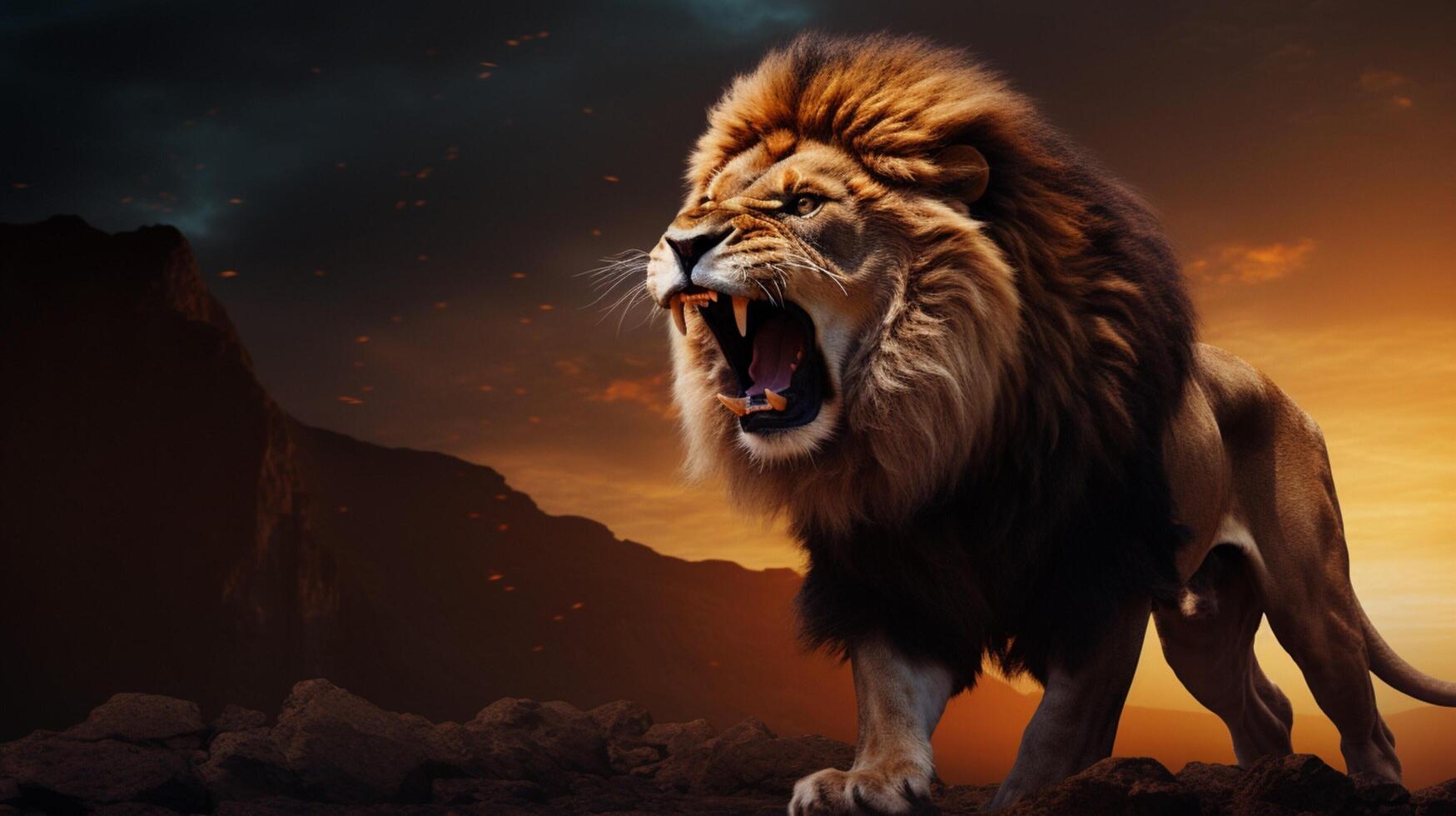 AI generated lion high quality image photo