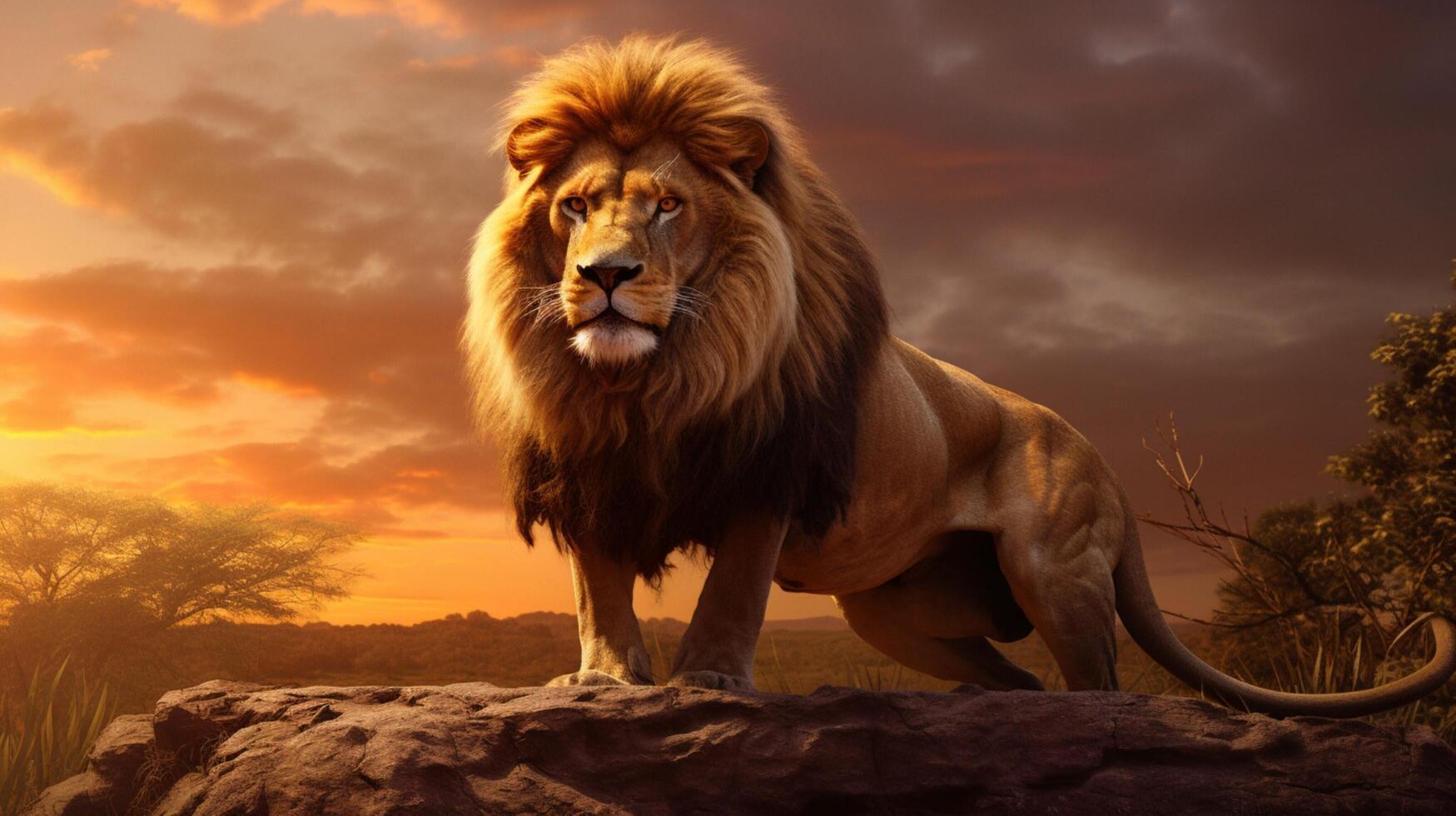 AI generated lion high quality image photo