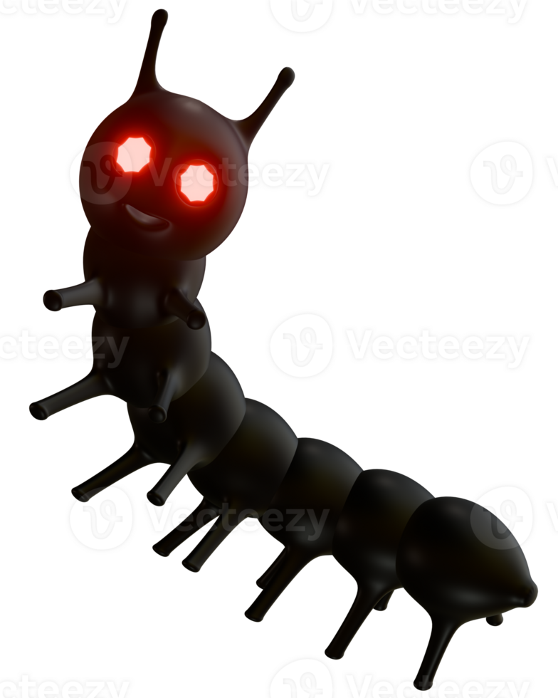 3D caterpillar black png