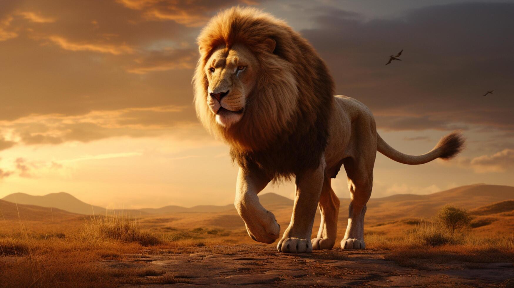 AI generated lion high quality image photo