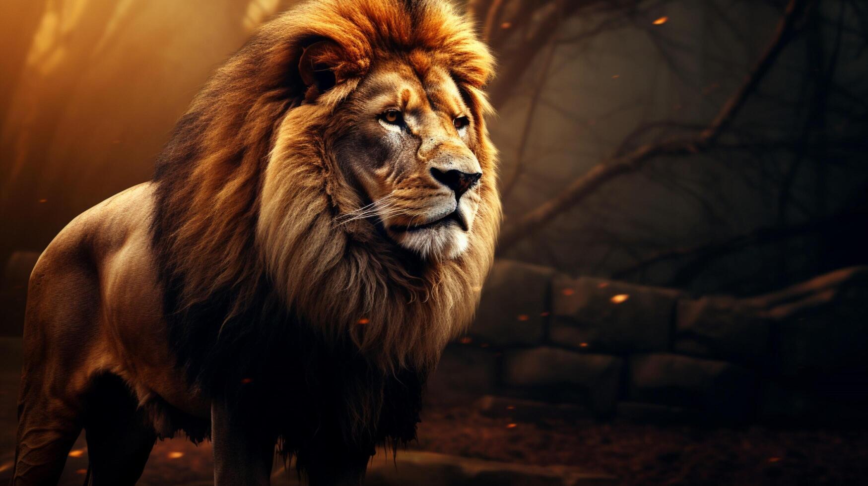 AI generated lion high quality image photo