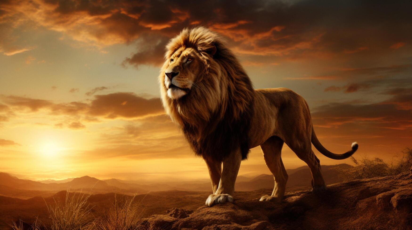 AI generated lion high quality image photo