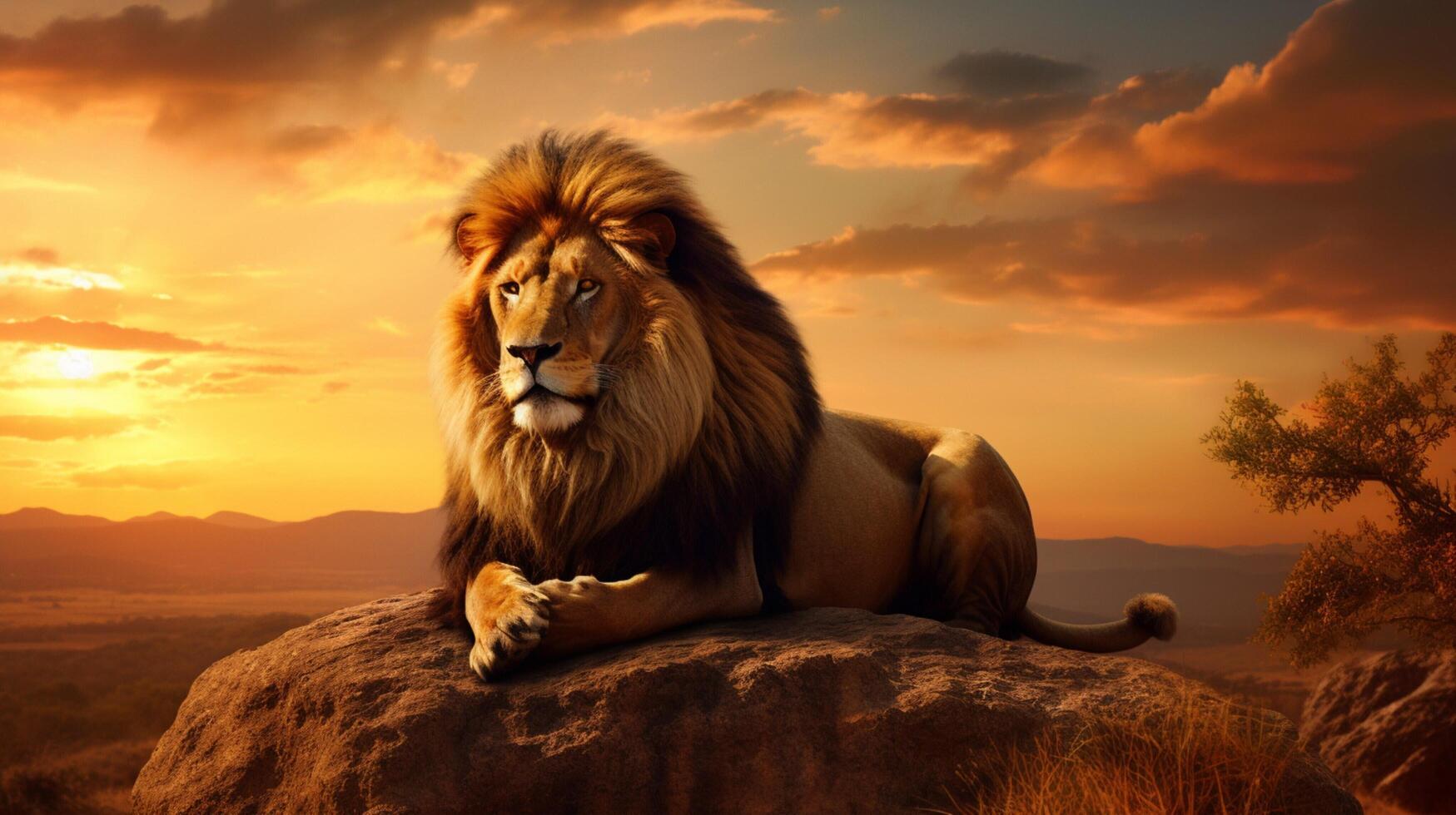 AI generated lion high quality image photo