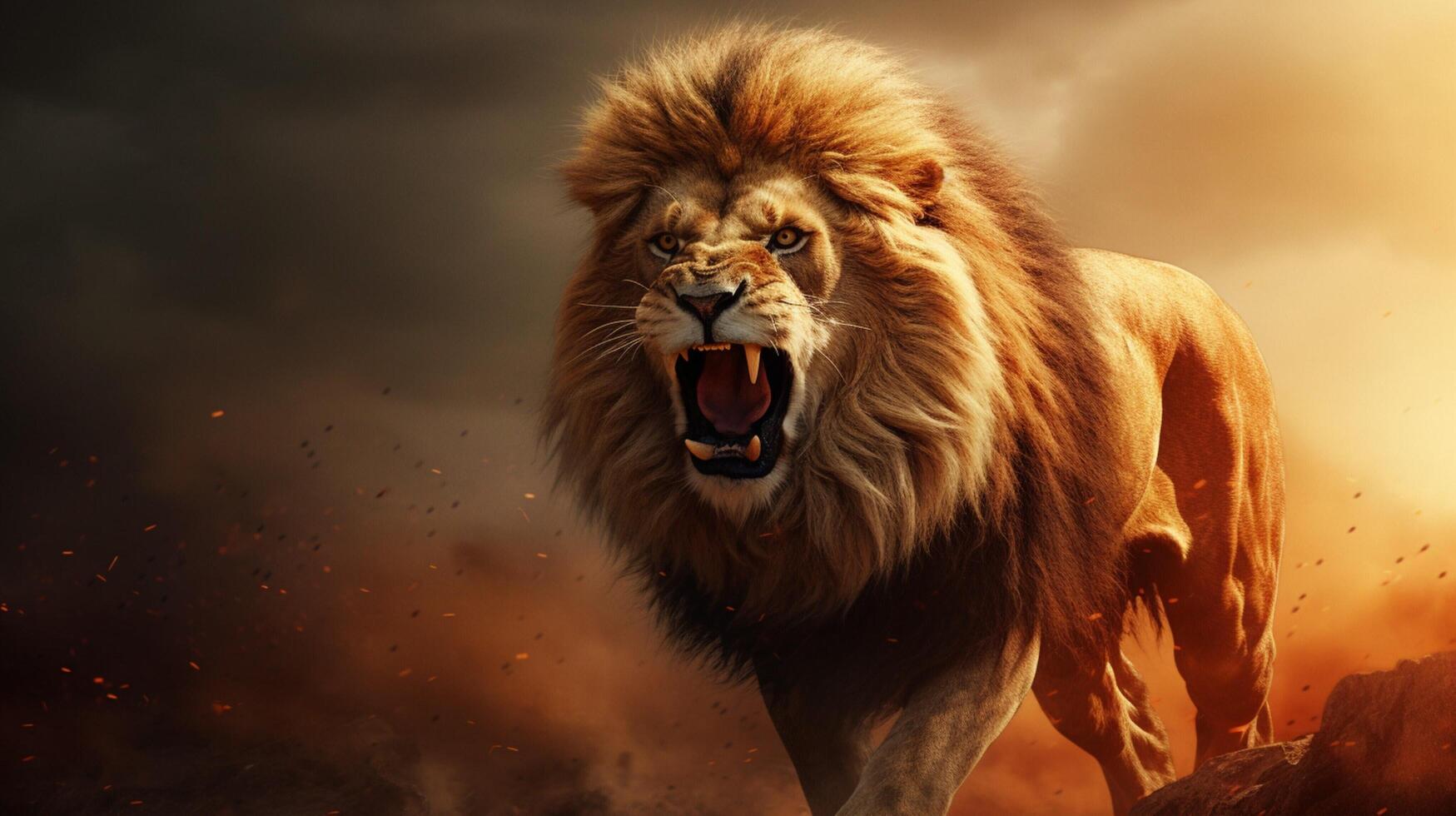 AI generated lion high quality image photo