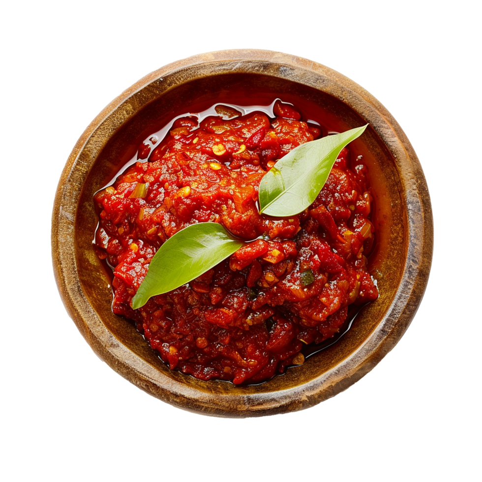 AI generated Plate of Sambal png isolated on transparent background