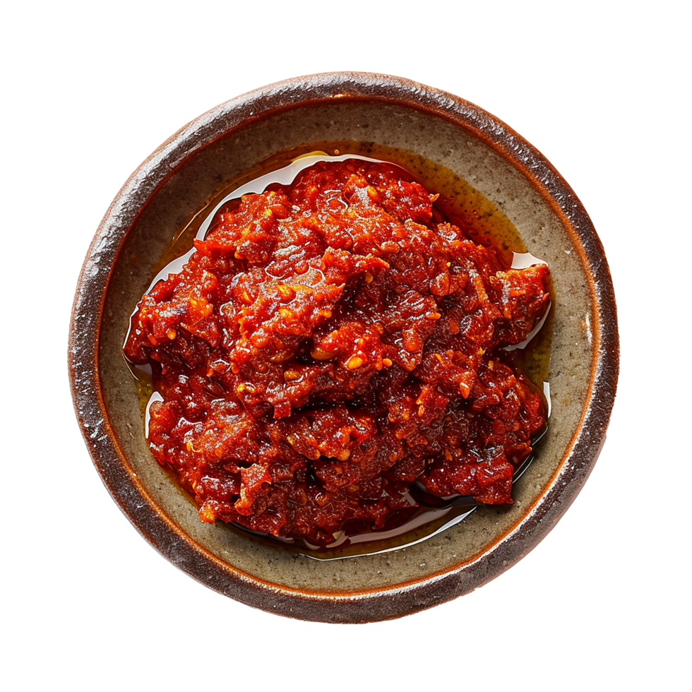 AI generated Plate of Sambal png isolated on transparent background
