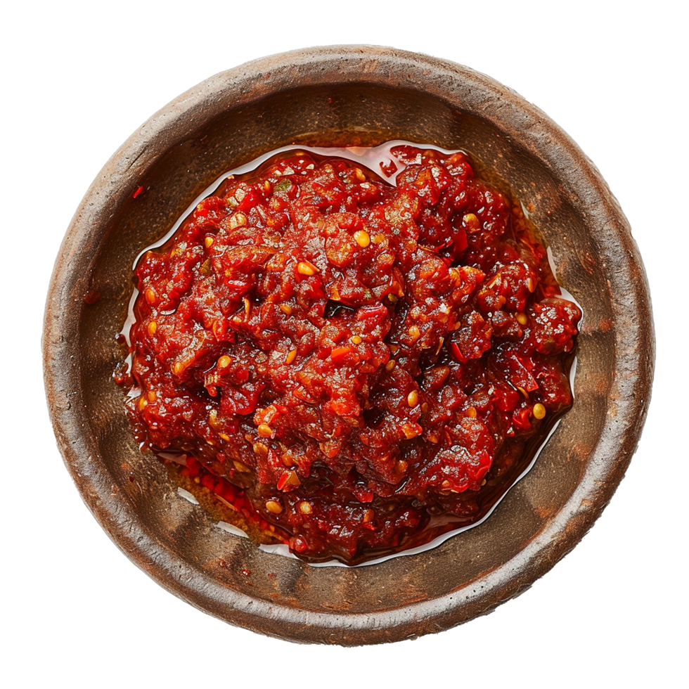 AI generated Plate of Sambal png isolated on transparent background