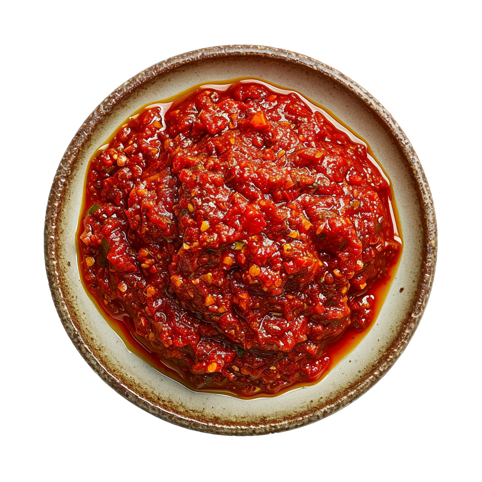 AI generated Plate of Sambal png isolated on transparent background