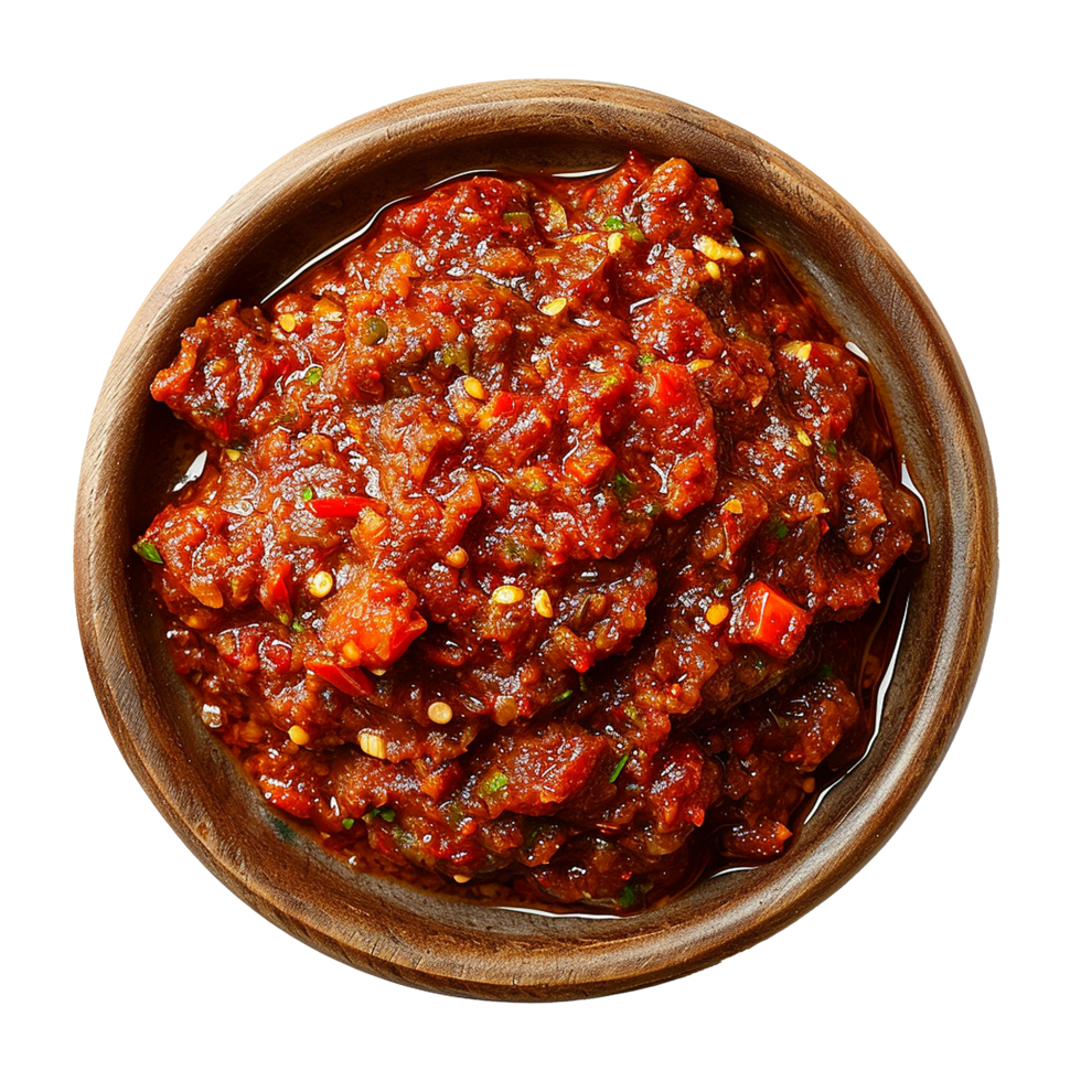 AI generated Plate of Sambal png isolated on transparent background