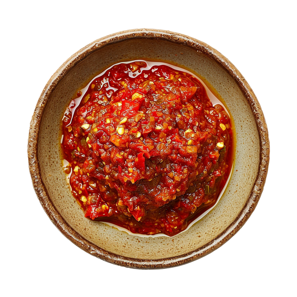 AI generated Plate of Sambal png isolated on transparent background