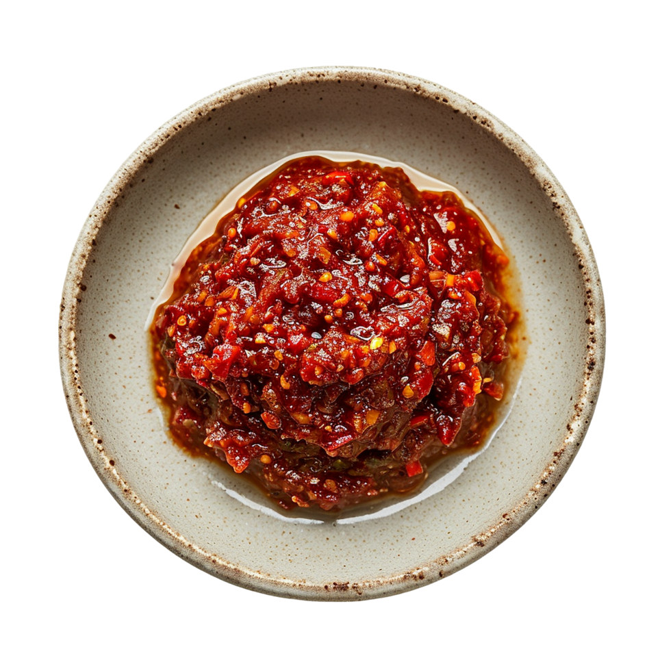 AI generated Plate of Sambal png isolated on transparent background