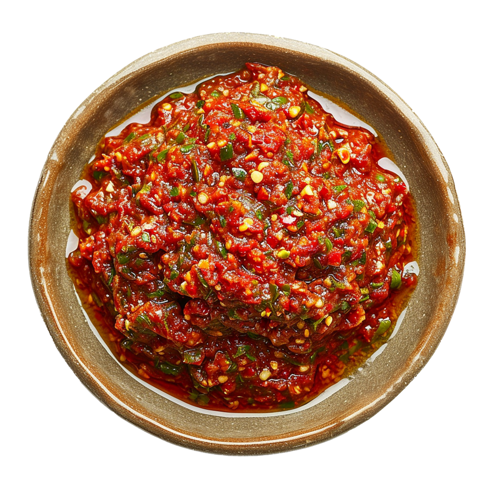 AI generated Plate of Sambal png isolated on transparent background