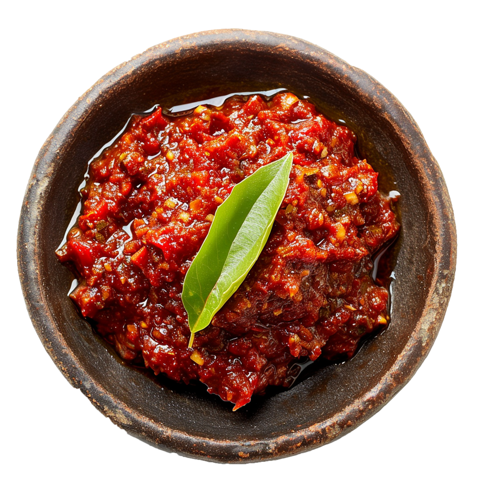 AI generated Plate of Sambal png isolated on transparent background