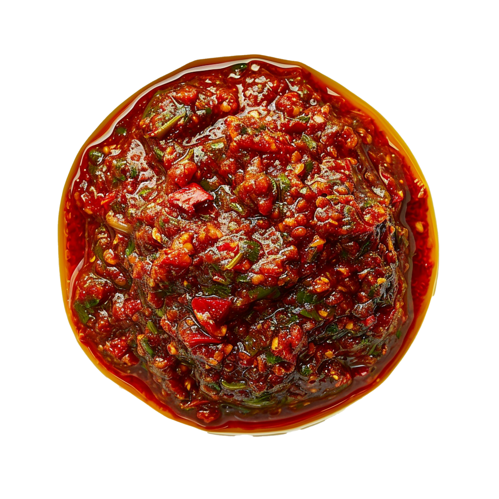 AI generated Plate of Sambal png isolated on transparent background
