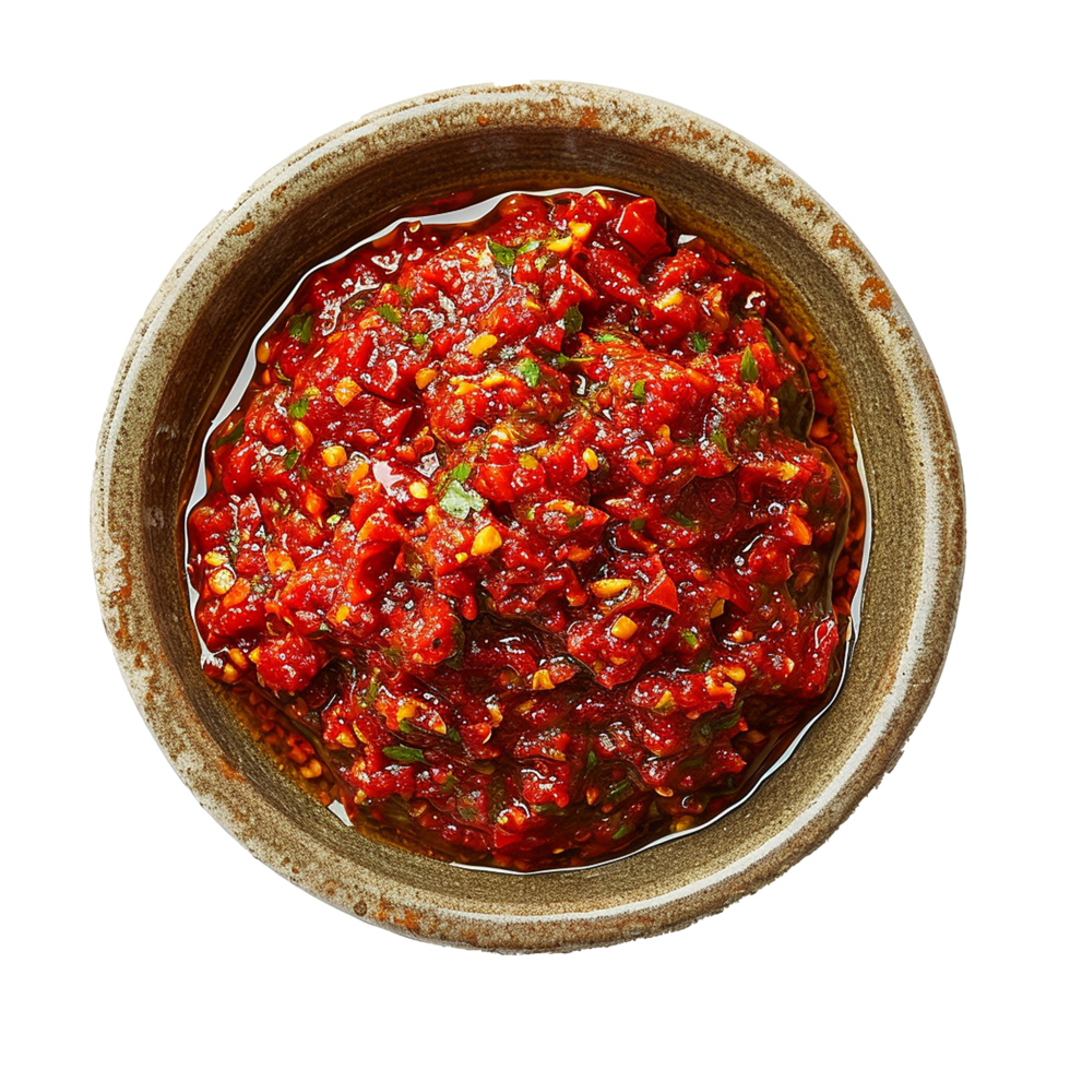 AI generated Plate of Sambal png isolated on transparent background