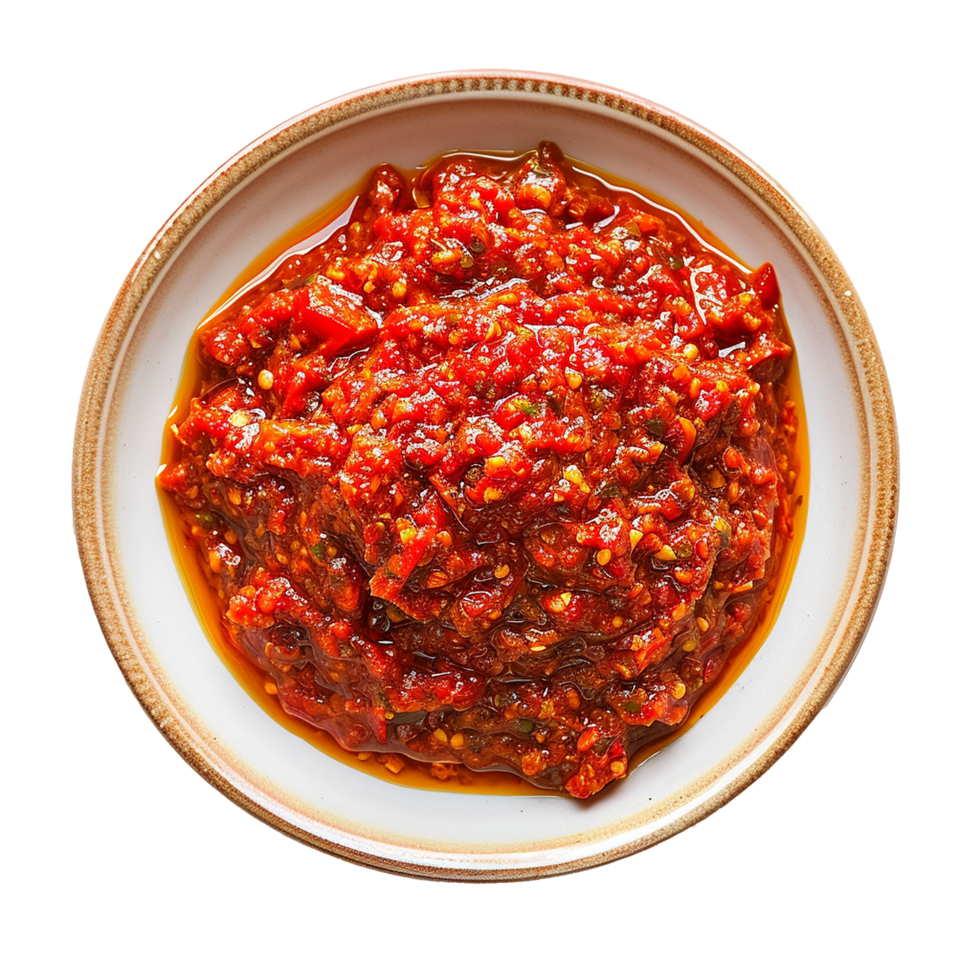 AI generated Plate of Sambal png isolated on transparent background