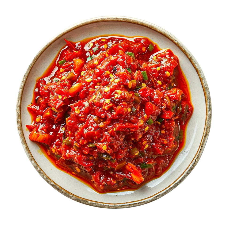 AI generated Plate of Sambal png isolated on transparent background