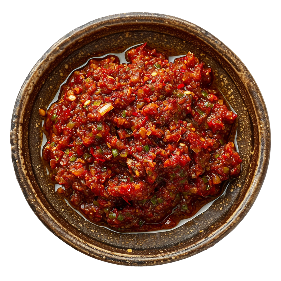 AI generated Plate of Sambal png isolated on transparent background