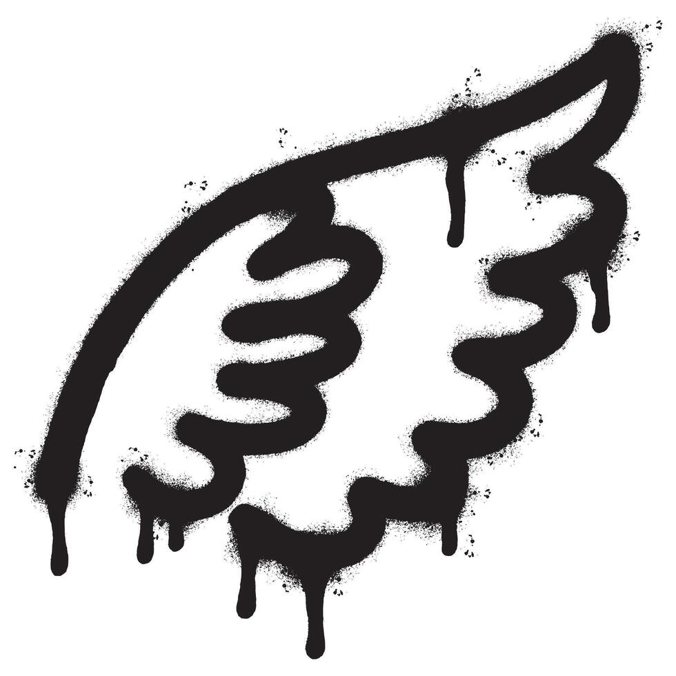 Spray Painted Graffiti wings Sprayed isolated with a white background. graffiti wings with over spray in black over white. Vector illustration