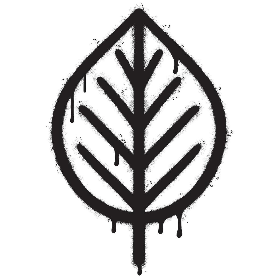 Spray Painted Graffiti Leaf Sprayed isolated with a white background. vector